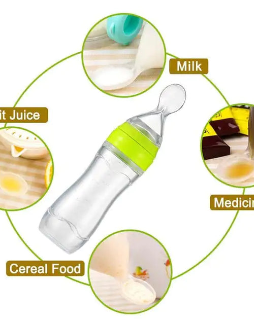 Load image into Gallery viewer, Silicone Feeding Bottle with Spoon
