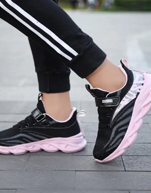 Load image into Gallery viewer, Lace-Up Girls Breathable Running Shoes
