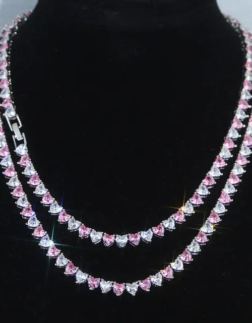 Load image into Gallery viewer, 5A Heart CZ Tennis Necklace
