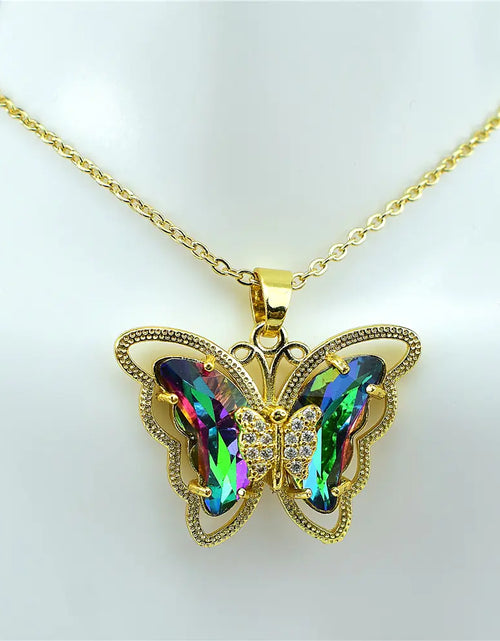 Load image into Gallery viewer, Crystal Glass Butterfly Necklace
