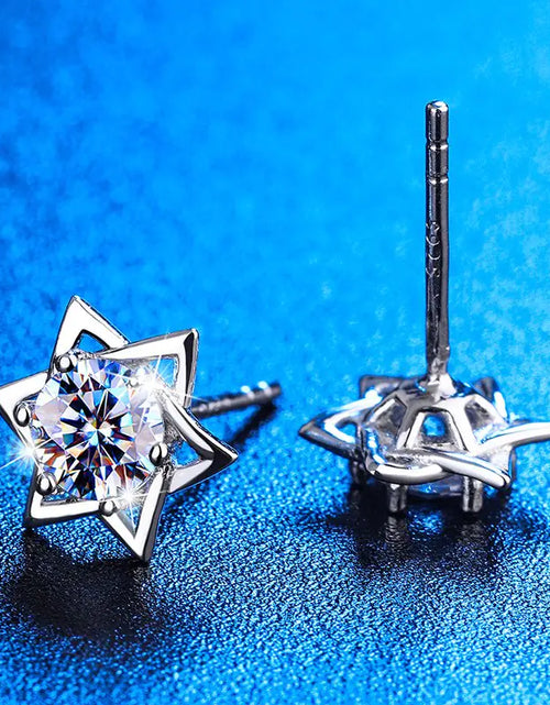 Load image into Gallery viewer, Shinny Hexagram Moissanite Stud Earrings
