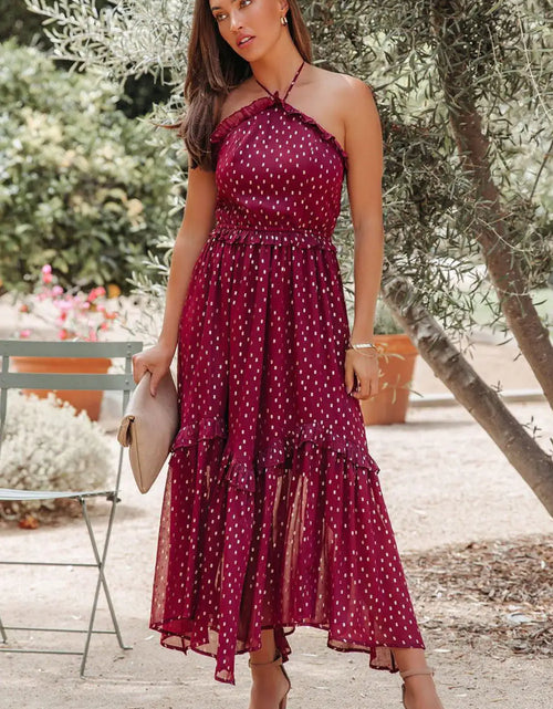 Load image into Gallery viewer, Red Polka Dot Long Dress
