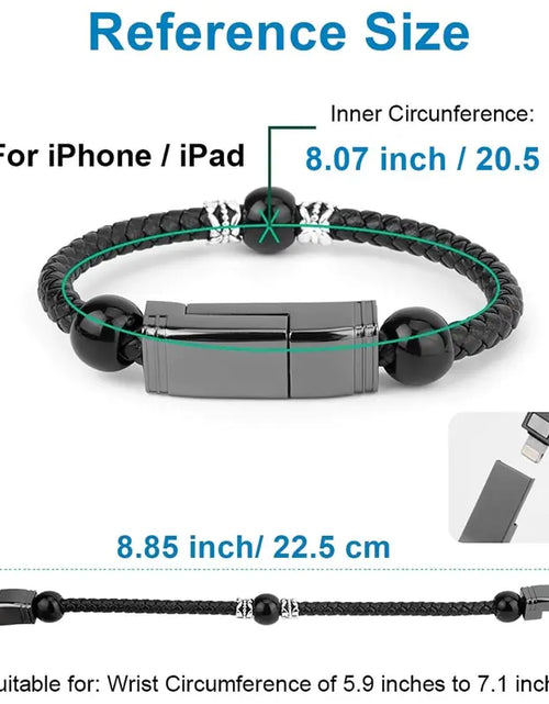 Load image into Gallery viewer, Leather Portable USB Type C and Micro Bracelet Phone Charger
