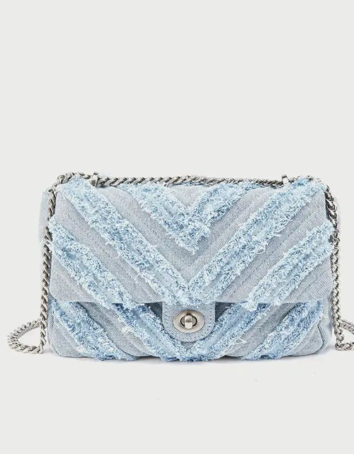 Load image into Gallery viewer, Denim Chain Bag
