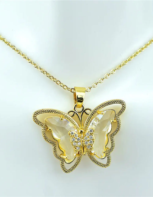 Load image into Gallery viewer, Crystal Glass Butterfly Necklace
