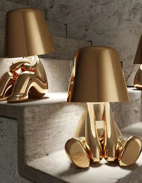 Load image into Gallery viewer, Italy Little Golden Man LED Table Lamp
