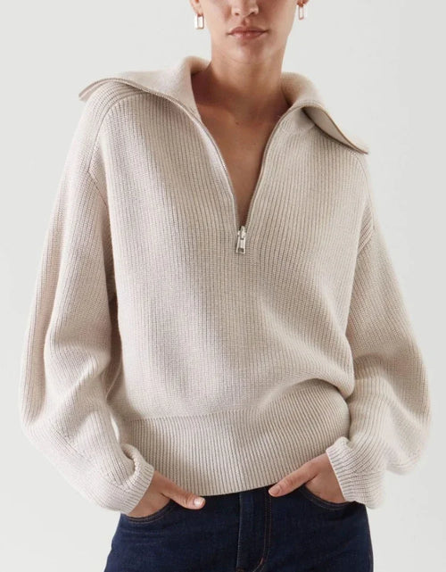 Load image into Gallery viewer, Turtleneck Zipper Sweater
