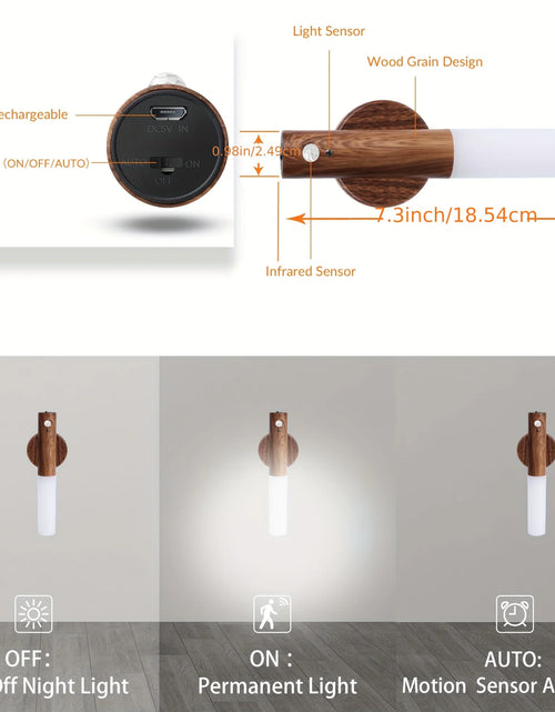 Load image into Gallery viewer, Wood Motion Sensor Light
