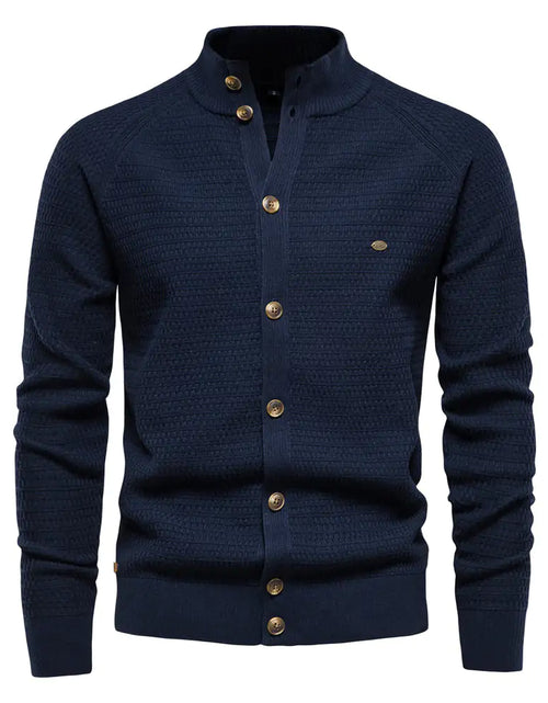 Load image into Gallery viewer, Button Mock Neck Men&#39;s Cardigan
