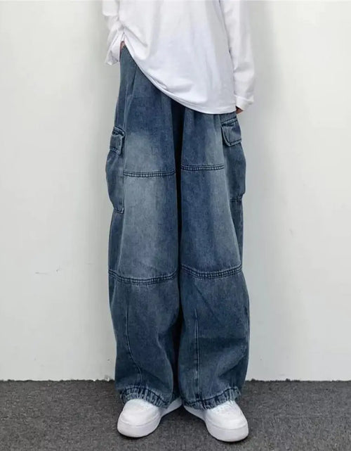 Load image into Gallery viewer, Baggy Cargo Jeans High Waisted
