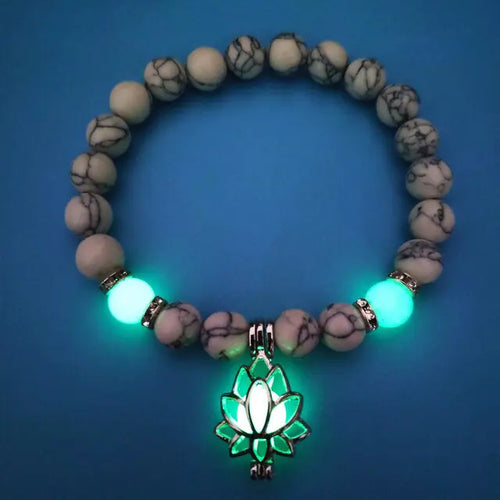 Load image into Gallery viewer, Glow In The Dark Natural Stone Bracelet
