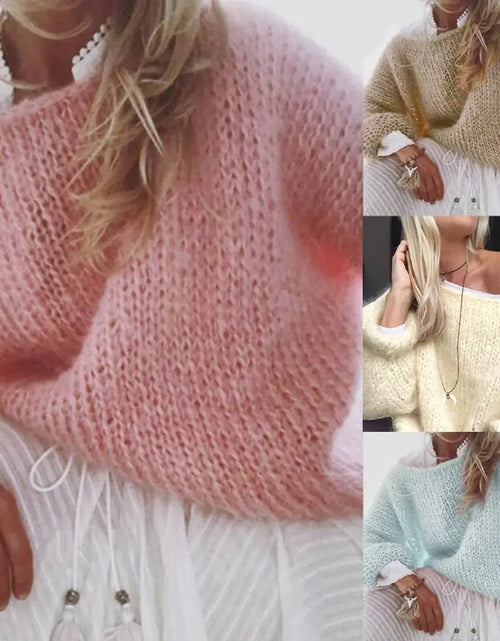 Load image into Gallery viewer, Women&#39;s Chunky Knitted Fluffy Pullover Tops
