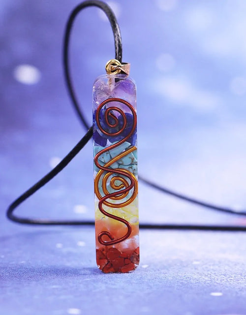 Load image into Gallery viewer, Rainbow Chakra Energy Necklace
