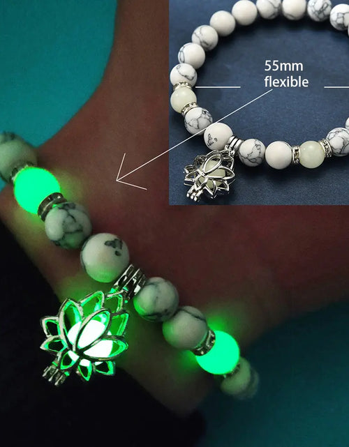 Load image into Gallery viewer, Glow In The Dark Natural Stone Bracelet
