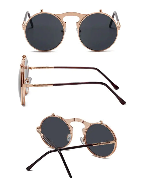 Load image into Gallery viewer, Vintage Steampunk Flip Sunglasses
