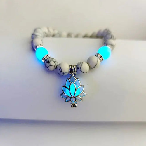 Load image into Gallery viewer, Glow In The Dark Natural Stone Bracelet
