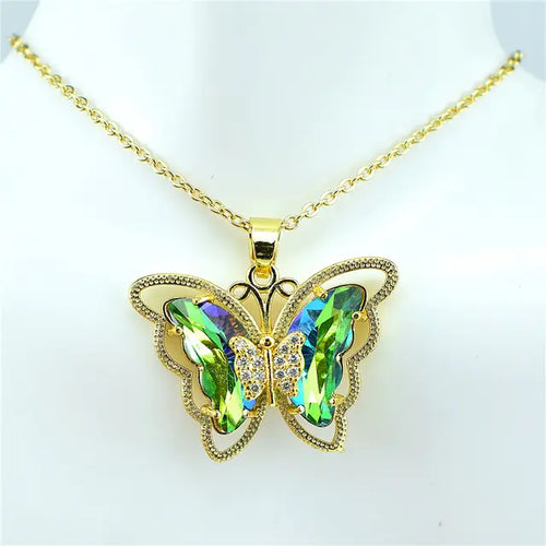 Load image into Gallery viewer, Crystal Glass Butterfly Necklace
