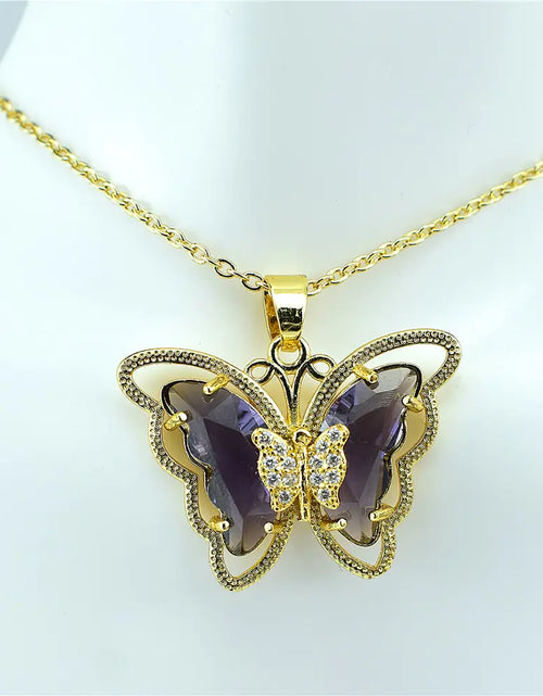 Load image into Gallery viewer, Crystal Glass Butterfly Necklace
